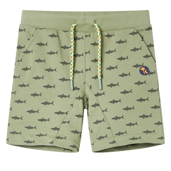 vidaXL Barnshorts med snöre blandad ljus khaki 128