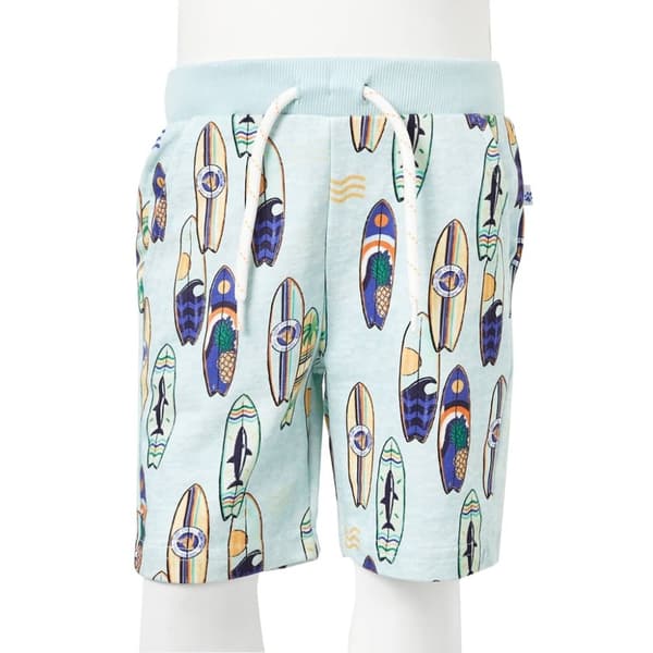 vidaXL Barneshorts med snor myk blå melert 92