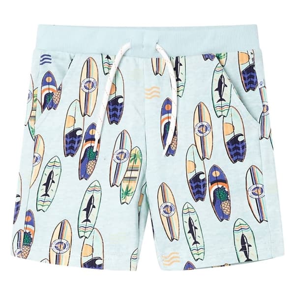 vidaXL Barneshorts med snor myk blå melert 92