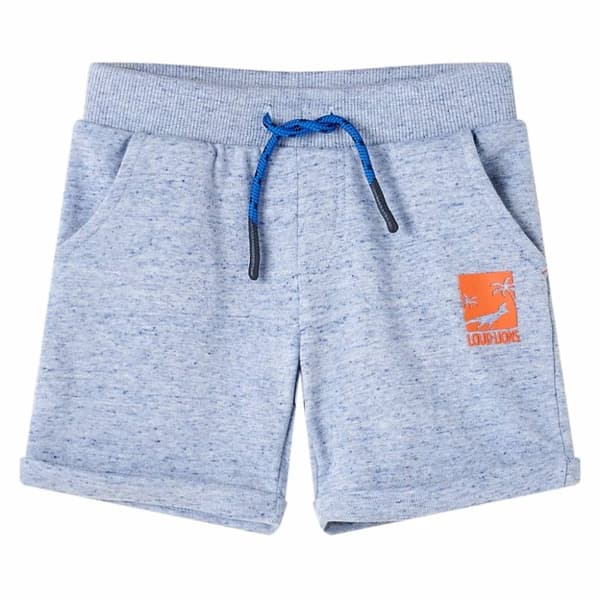 vidaXL Barneshorts med snor blå melert 140