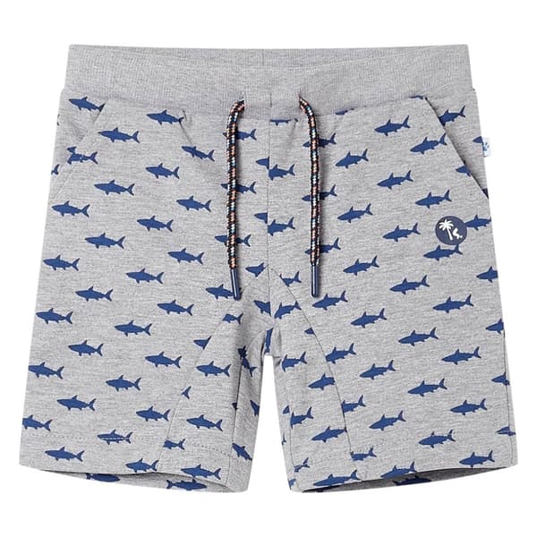 vidaXL Barneshorts med snor lysegrå melert 92