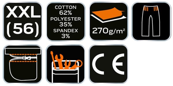 PREMIUM shorts, 62% bomuld, 35% polyester, 3% elastan, størrelse XXL