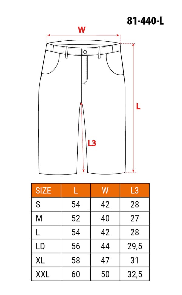 BASIC shortsit, koko L/52