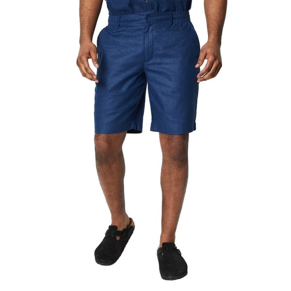Maine Mens Linen Blend Shorts Navy 40R