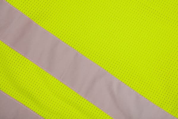 Varningsshorts, gul, mesh, storlek S