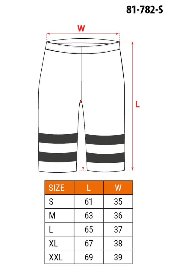Varoitusshortsit, keltainen, mesh, koko S