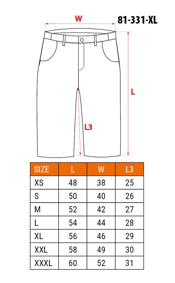 Shortsit, 100 % puuvillaa, koko XL