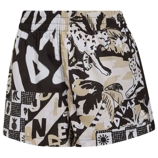 Short - adidas - W Farm AOP Sho (1-4) - Svart - Storlek M 44-46 - 100% Återvunnen Polyester