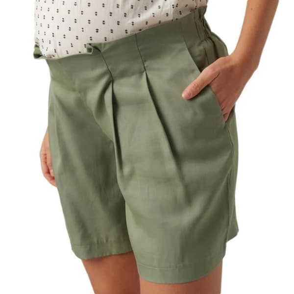 Kort graviditetsbyxa kaki dam Mamalicious Mlteca - Grön - Regular passform - 100 % Lyocell