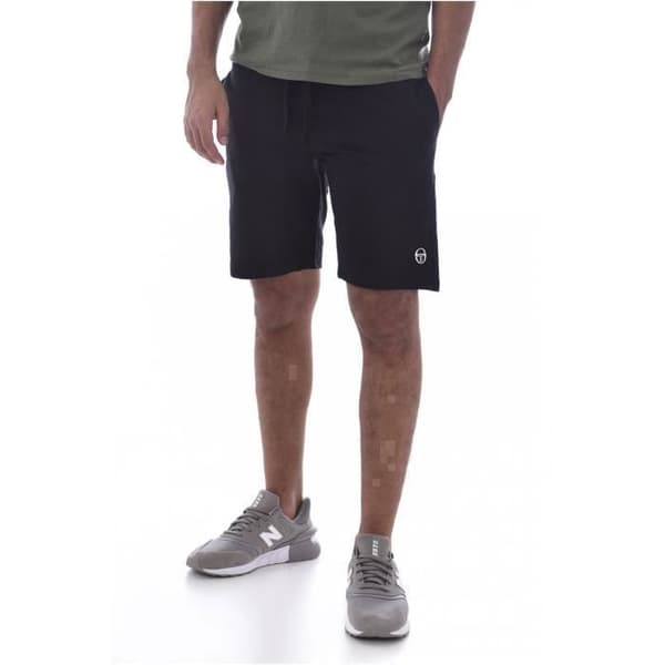 Kort bomullsbyxor med broderad logotyp - Sergio Tacchini - Herr - Svart - Tight - Vuxen