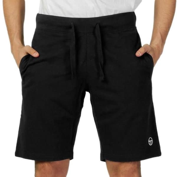 Kort bomullsbyxor med broderad logotyp - Sergio Tacchini - Herr - Svart - Tight - Vuxen