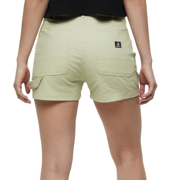 Kort Grön Dam Converse Snickarbyxa - Grön - 5 fickor - 98% bomull, 2% elastan - Regular Fit