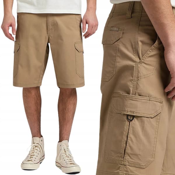 Lee XM CROSSROAD CARGO SHORT Nomad LOOSE BEIGE SHORTS W32