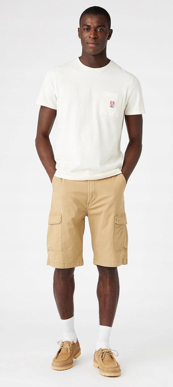 Wrangler CASEY JONES CARGO SHORTS Kelp BEIGE SHORTS W31