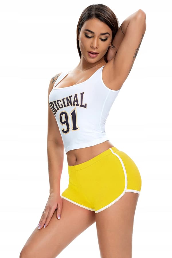Damshorts Sport Bekväma shorts Gul L