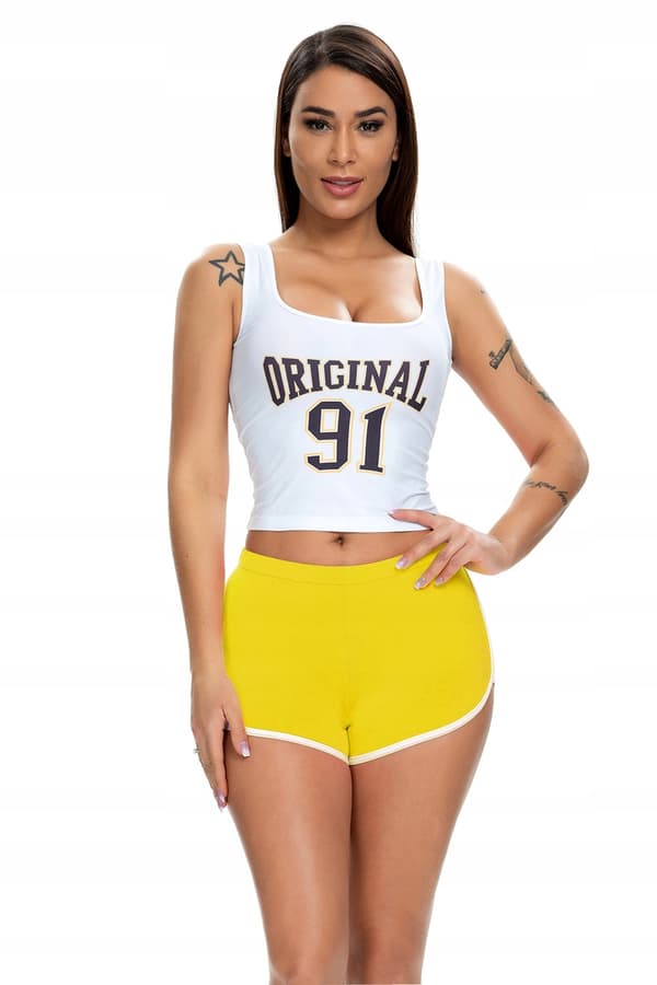 Damshorts Sport Bekväma shorts Gul L