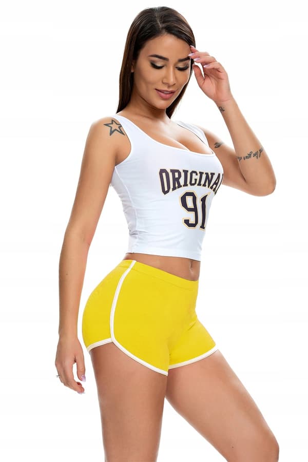 Damshorts Sport Bekväma shorts Gul L