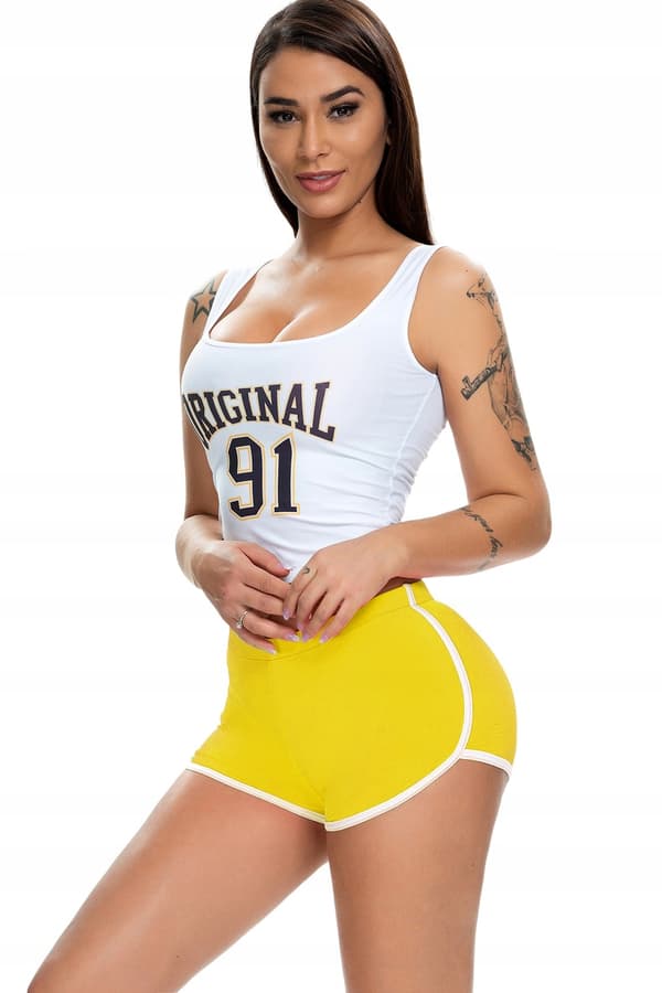 Damshorts Sport Bekväma shorts Gul L