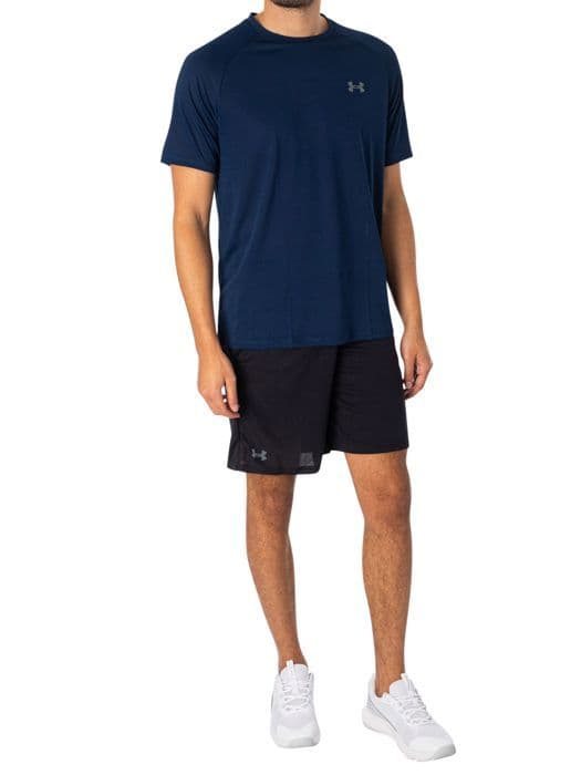 Kort för män - Under Armour - Tech Mesh 1328705-001 - Svart - Lätt passform - 100% Polyester