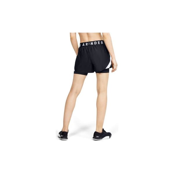 Kort 2 i 1 - Under Armour - Play Up - Dam - Svart/Vit - Andningsbar - Sidofickor