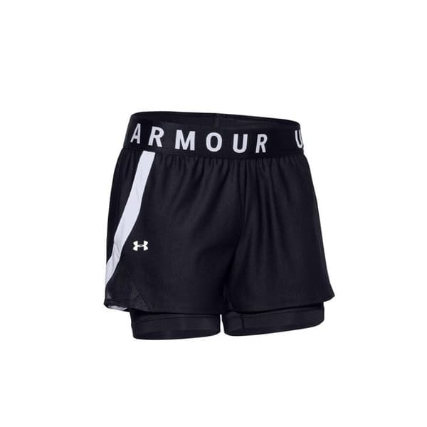 Kort 2 i 1 - Under Armour - Play Up - Dam - Svart/Vit - Andningsbar - Sidofickor