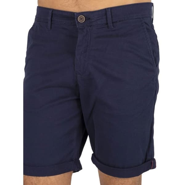 JACK & JONES bermudashorts i rakt snitt för män - Marinblå - 98 % bomull, 2 % elastan