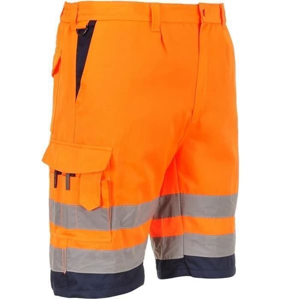 Arbetskort - Hög synlighet - Fluo orange/marin - EN 20471 - 7 fickor - UPF 50+