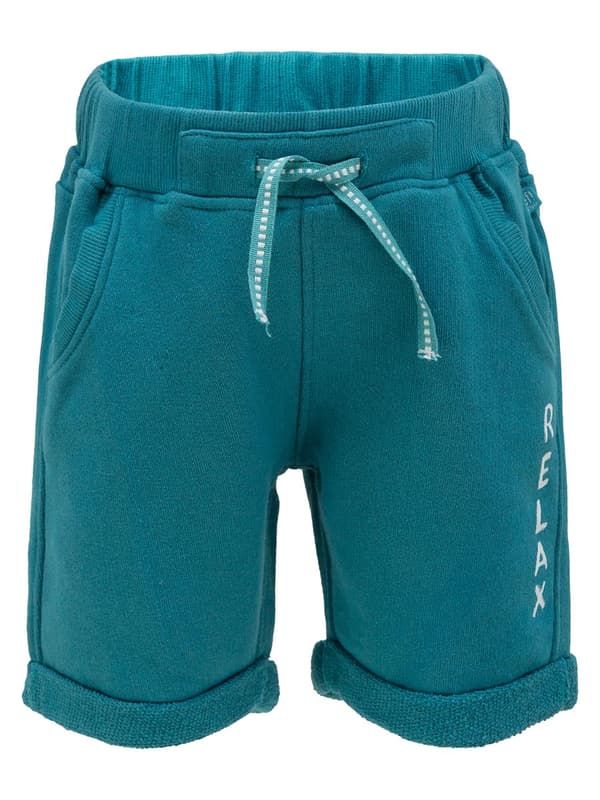 Stickade shorts för pojkar turkosa Lief
