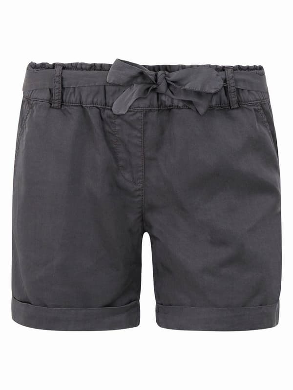 Grå mammashorts med navelknapp och manschett för kvinnor