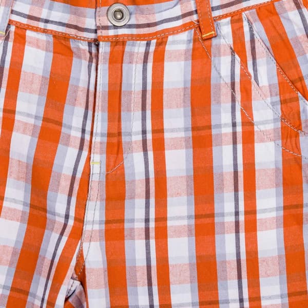 Orangea Olimpias rutiga shorts för pojkar