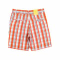 Miniatyrbild 2 av 3: Orangea Olimpias rutiga shorts för pojkar