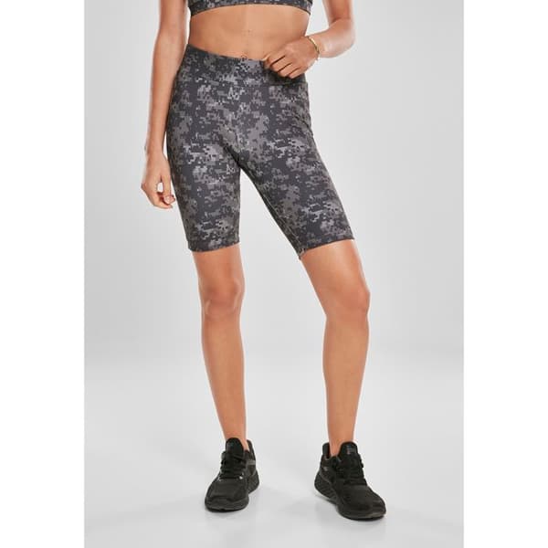 Kort cykelbyxa dam Urban Classics hög midja camo tech