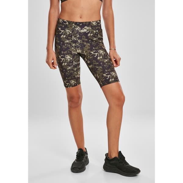 Kort cykelbyxa dam Urban Classics hög midja camo tech