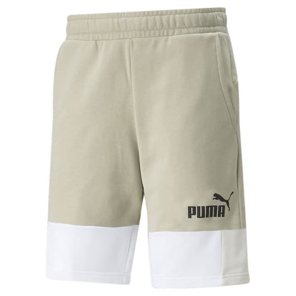 Short de Sport - PUMA - Essential+ Block - Beige - Regular - 68% Bomull, 32% Polyester