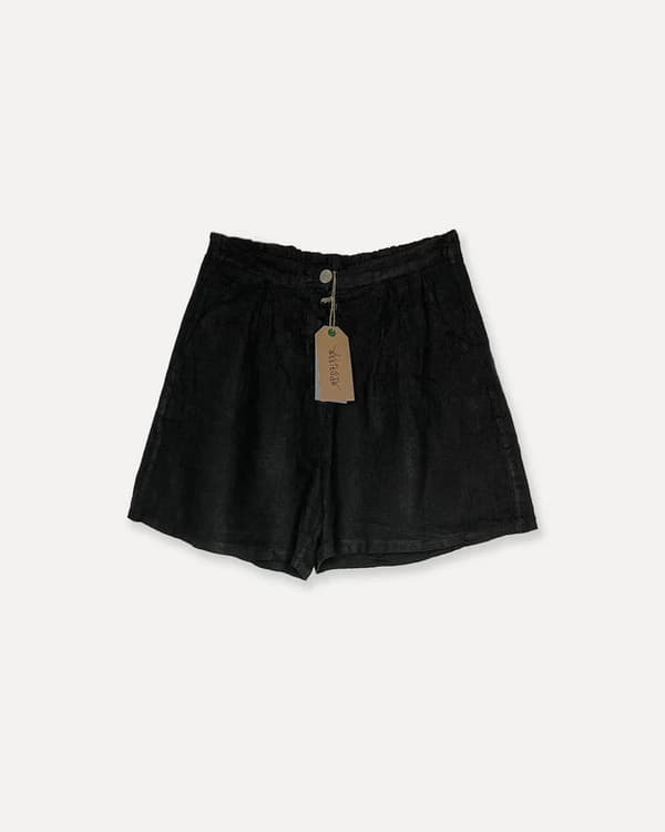 City Attitude Linen Shorts, Dark Grey - Reunion Home