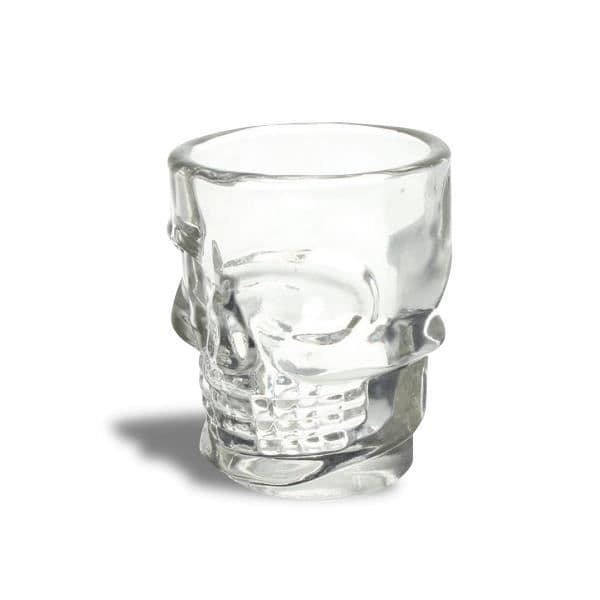 Uppsättningen av 4 glasskjutare dödskalleskjutare ovanlig festmottagare