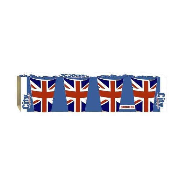 Shotglas - Shooter - Flagga Storbritannien - 4 delar - Glas - Diskmaskin-kompatibel
