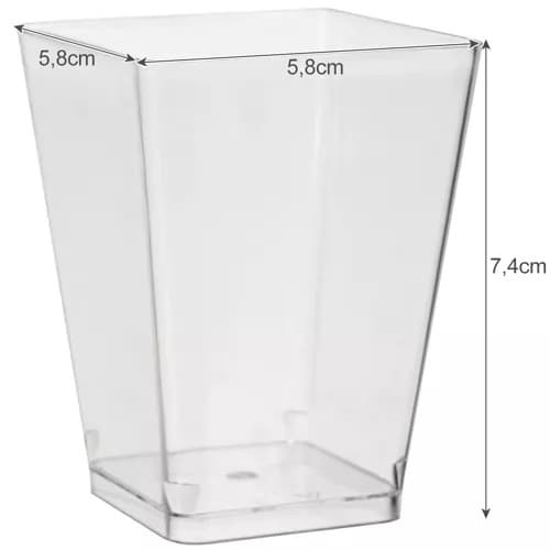 Fyrkantiga Plastbägare – 120 ml, 50-pack för Eleganta Desserter