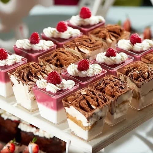 Fyrkantiga Plastbägare – 120 ml, 50-pack för Eleganta Desserter