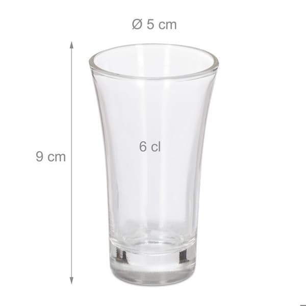Shotglas - 10039777-0 - Transparent - Paket med 6 - Diska i diskmaskin - 5 x 5 x 9 cm