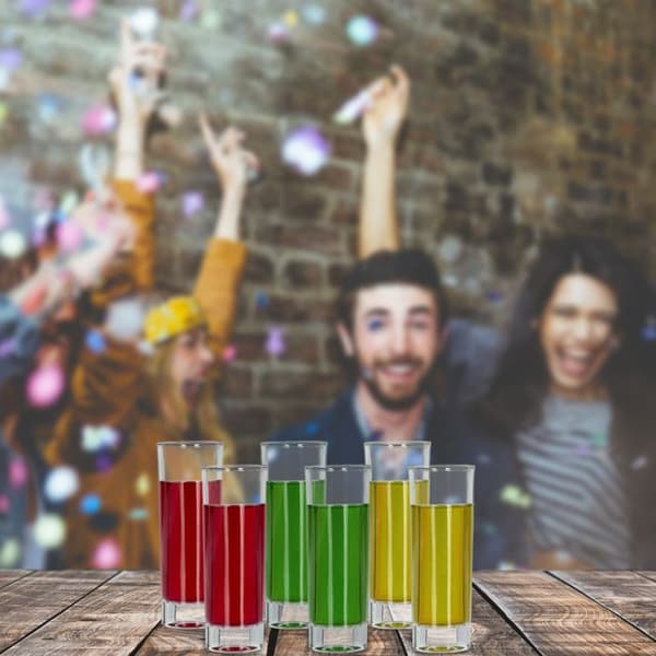 Relaxdays Set med 6 shotglas, tjock botten, sex cl var, schnaps, likör, diskmaskinssäker, genomskinlig