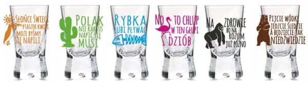 Sjove vodkaglas 25 ml 6 stk.
