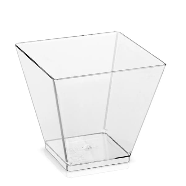 Fyrkantiga Plastbägare 120 ml – 25-pack Serveringsbägare för Dessert, Mousse, Glass & Sallad