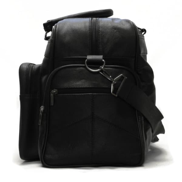 Svart weekendväska / sportbag i äkta läder