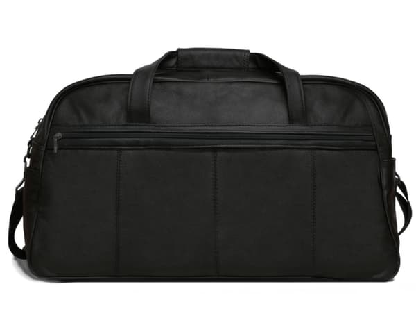 Svart weekendväska / sportbag i äkta läder