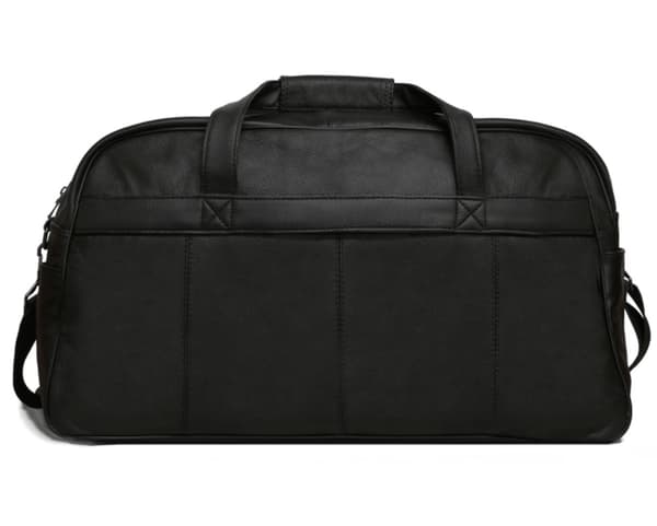 Svart weekendväska / sportbag i äkta läder
