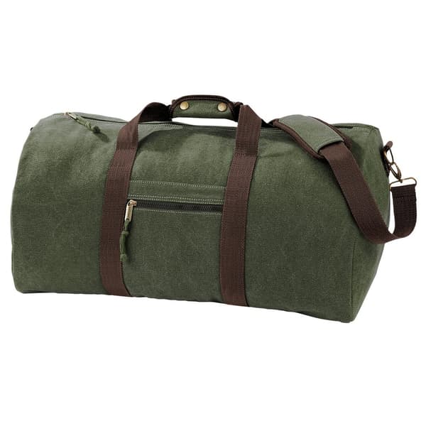 Quadra Vintage Canvas Holdall Duffle Bag - 45 Litres Vintage Military Green One Size