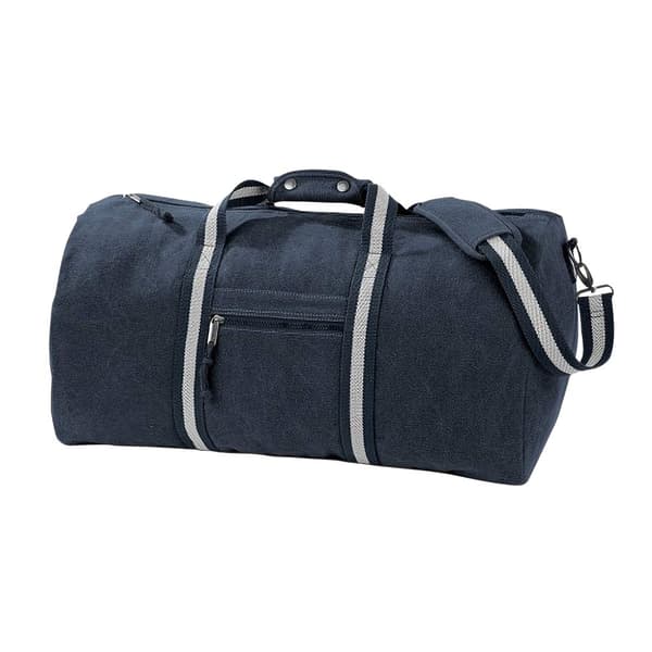 Quadra Vintage Canvas Holdall Duffle Bag - 45 Litres (Pack of 2) Vintage Oxford Navy One Size
