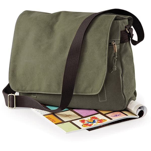 Quadra Vintage Canvas Despatch Bag - 14 Litres