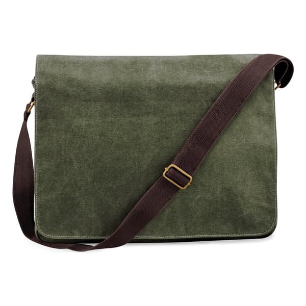 Quadra Vintage Canvas Despatch Bag - 14 Litres Vintage Military Green One Size